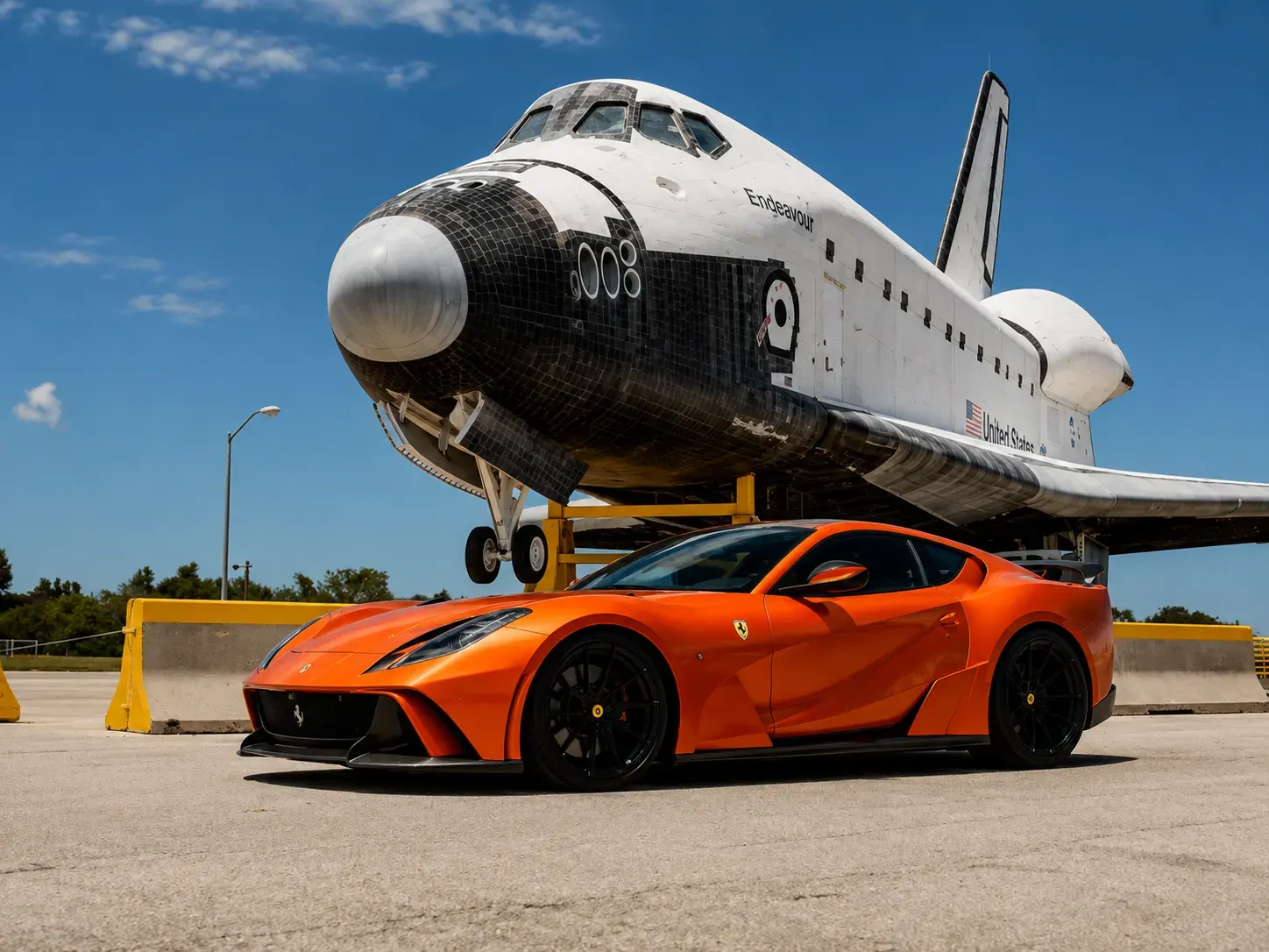 Exotic supercar on the Shuttle Landing Facility runway at Kennedy Space Center