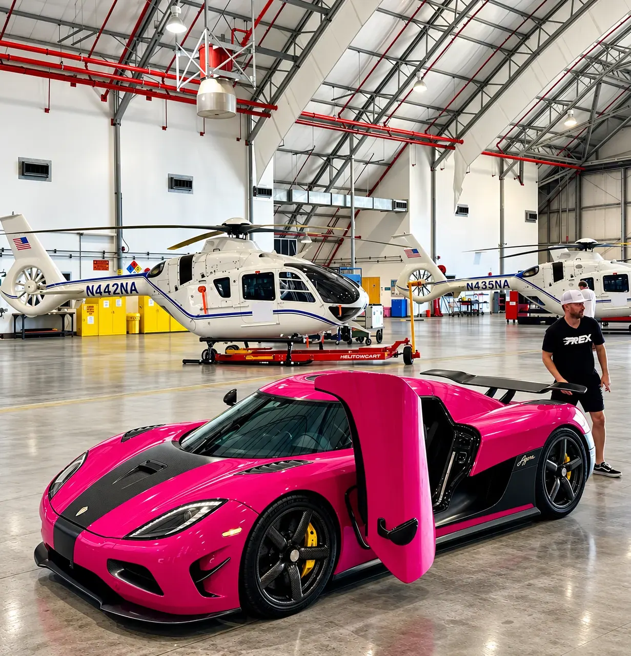 Vehicle stored inside the covered, enclosed parking hangar at Space Coast Testing