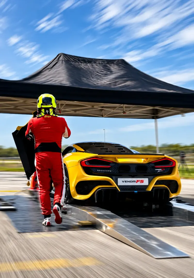 Testing session on the 3-mile runway